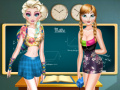 เกม Elsa And Anna Highschool Fashion