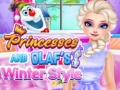 เกม Princesses And Olaf's Winter Style