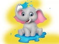 เกม Coloring Book: Elephant Spraying Water