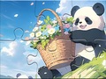 เกม Jigsaw Puzzle: Basket Flower Panda