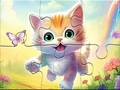 เกม Jigsaw Puzzle: Kitten With Butterfly