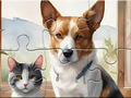 เกม Jigsaw Puzzle: Oil Painting Dog And Cat