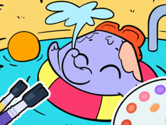 เกม Coloring Book: Elephant Swim
