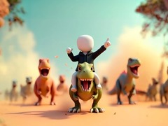 เกม Stickman: Dinosaur arena