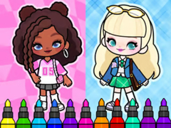 เกม Coloring Book: Aha World Sporty Girl