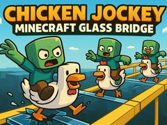 เกม Chicken Jockey: Minecraft Glass Bridge