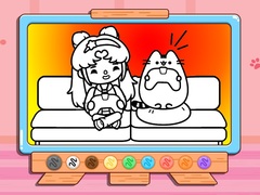 เกม Coloring Book: Toca Life With Pusheen
