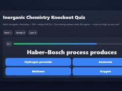 เกม Basic Inorganic Chemistry Quiz