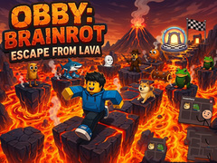 เกม Obby: Brainrot escape from Lava